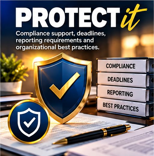 Protect it: Compliance support, deadlines, reporting requirements and organizational best practices.
